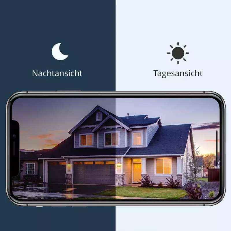 Arenti POWER1Q 2K 4MP câmara de segurança Wi-Fi sem fios a bateria, sensor de movimento PIR, visão noturna IV de 10 m, 9600 mAh, preta