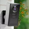 Arenti POWER1Q 2K 4MP câmara de segurança Wi-Fi sem fios a bateria, sensor de movimento PIR, visão noturna IV de 10 m, 9600 mAh, preta