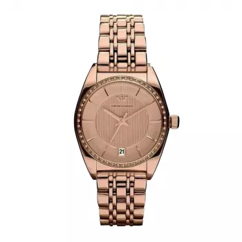 Relógio ARMANI AR0381 mulher quartzo 31mm aço inoxidável mostrador prateado bracelete bicolor
