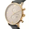 Relógio analógico de quartzo de homem ARMANI AR0386 Classic 40mm mostrador prateado bracelete de pele castanha