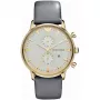 Relógio analógico de quartzo de homem ARMANI AR0386 Classic 40mm mostrador prateado bracelete de pele castanha