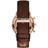 ARMANI AR0387 cronógrafo de homem de quartzo 42mm mostrador preto bracelete de pele