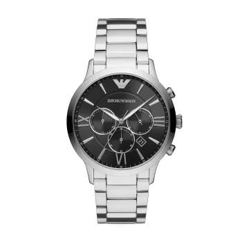 Relógio cronógrafo de quartzo de homem Armani AR11208 44mm mostrador azul couro castanho