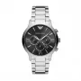 Relógio cronógrafo de quartzo de homem Armani AR11208 44mm mostrador azul couro castanho