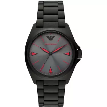 ARMANI AR11393 relógio de homem analógico de quartzo 40mm caixa de aço inoxidável bracelete de pele preta