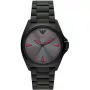 ARMANI AR11393 relógio de homem analógico de quartzo 40mm caixa de aço inoxidável bracelete de pele preta