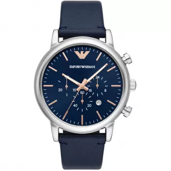 Cronógrafo Armani AR11451 homem relógio de aço inoxidável 46mm