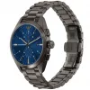 Relógio de quartzo cronógrafo ARMANI AR11481 Luigi para homem 43mm mostrador preto bracelete de pele preta