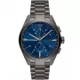 Relógio de quartzo cronógrafo ARMANI AR11481 Luigi para homem 43mm mostrador preto bracelete de pele preta