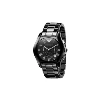 Armani AR1400 relógio cronógrafo de cerâmica de homem 42 mm preto