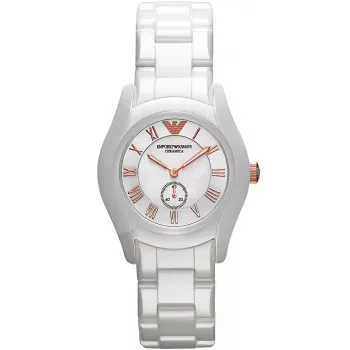 Relógio de quartzo de mulher ARMANI AR1418 28mm cerâmica branca