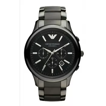 Armani AR1452 relógio cronógrafo de cerâmica homem 43mm preto