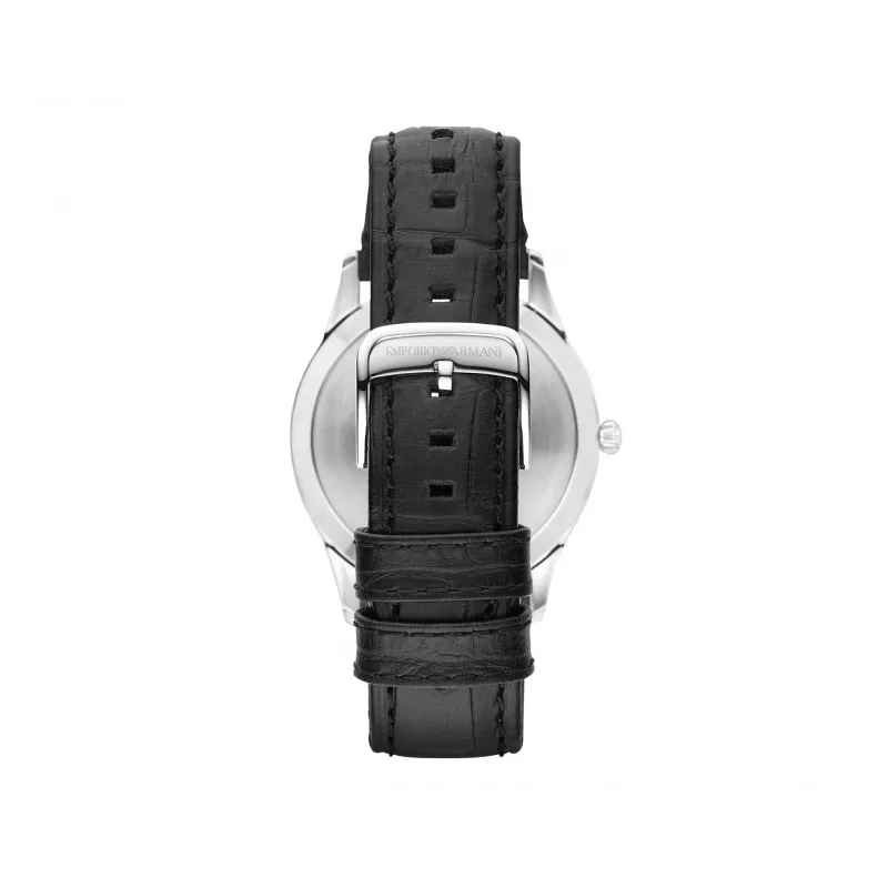 ARMANI AR1865 cronógrafo de homem de quartzo 43mm mostrador preto bracelete de pele