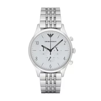 ARMANI AR1879 relógio analógico de quartzo de homem 43mm caixa de aço inoxidável bracelete de pele preto