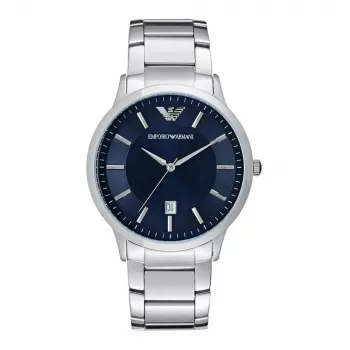 Relógio de homem Armani AR2477 cronógrafo de quartzo aço inoxidável mostrador azul 43mm