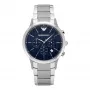 Relógio Armani AR2486 de homem cronógrafo de quartzo 43mm aço inoxidável mostrador azul