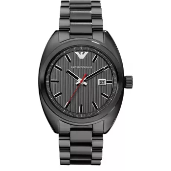 Relógio de quartzo cronógrafo Armani AR5910 para homem 44mm aço inoxidável com revestimento iónico preto