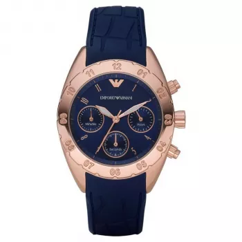 Relógio de mulher ARMANI AR5939 aço inoxidável ouro rosa cronógrafo 35mm