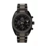 ARMANI AR5953 cronógrafo de homem de quartzo 43mm mostrador preto aço inoxidável com bracelete envolvente de silicone
