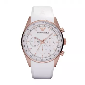 ARMANI AR5979 relógio cronógrafo de quartzo unissexo 43mm aço inoxidável mostrador preto