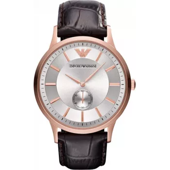 Armani AR9101L relógio de pulso de quartzo de homem 33 mm mostrador preto bracelete de couro