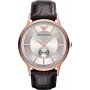 Armani AR9101L relógio de homem analógico de quartzo 33mm mostrador preto bracelete de pele
