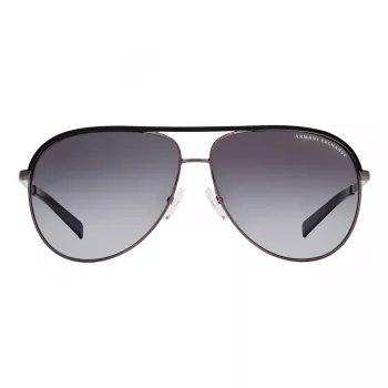 ARMANI EXCHANGE AX2002-60992V Óculos de sol unissexo - Armação de metal preta mate com lentes espelhadas cinzento-escuro prata