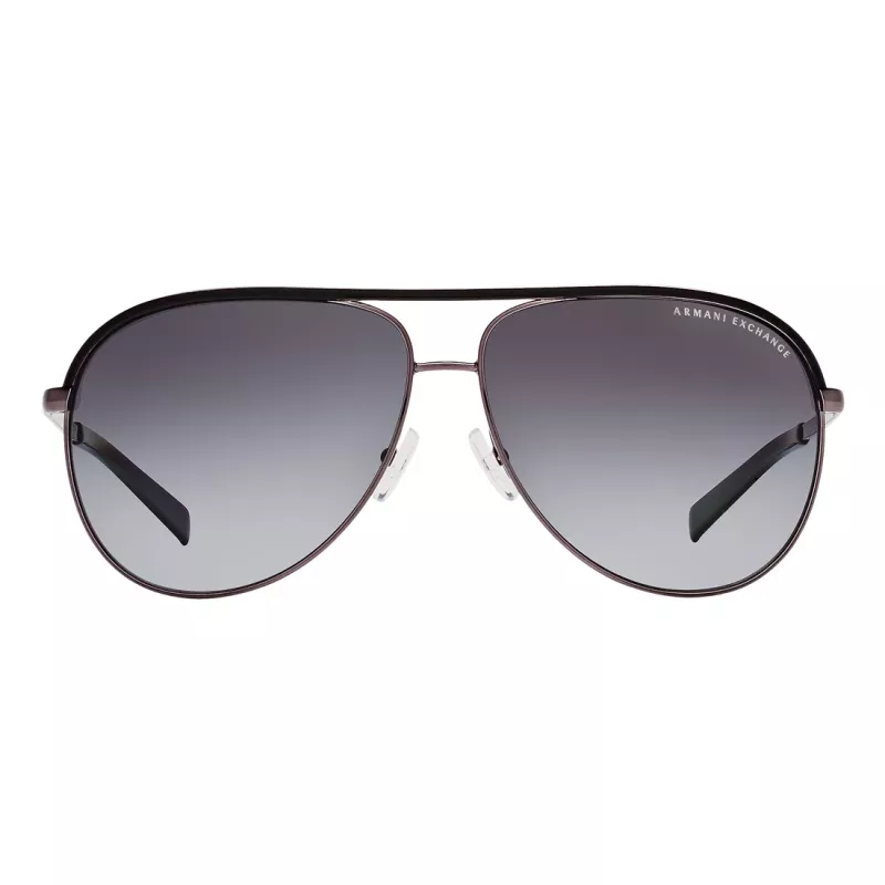 ARMANI EXCHANGE AX2002-60992V Óculos de sol unissexo - Armação de metal preta mate com lentes espelhadas cinzento-escuro prata