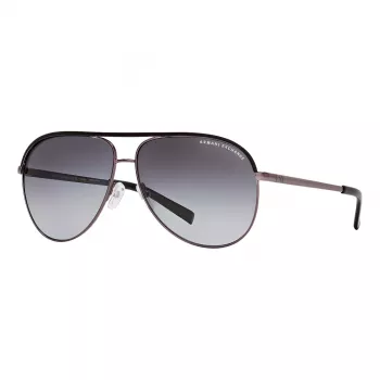 ARMANI EXCHANGE AX2002-60992V Óculos de sol unissexo - Armação de metal preta mate com lentes espelhadas cinzento-escuro prata