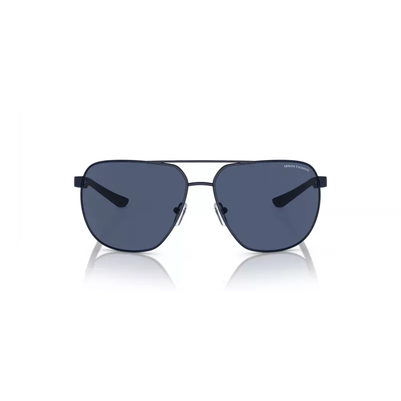 Armani Exchange AX2047S6003Z3 óculos de sol retangulares para homem preto mate cinzento escuro 63mm