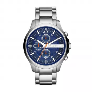 ARMANI EXCHANGE AX2155 Relógio de quartzo analógico para homem 46mm Aço inoxidável Mostrador preto