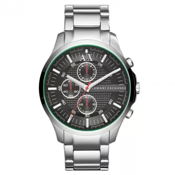 Relógio de homem ARMANI EXCHANGE AX2163 de quartzo cronógrafo 46mm mostrador preto bracelete de pele