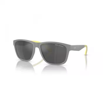 Armani Exchange AX4135S81806G Óculos de sol para homem quadrados preto mate cinzento-escuro espelhado prata 59 mm