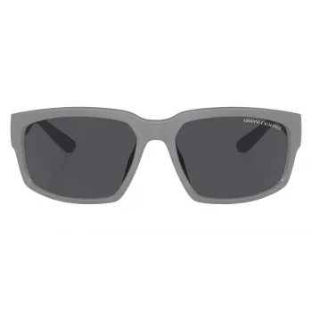 Óculos de sol de homem Armani Exchange AX4142SU81808 preto mate cinzento escuro retangulares
