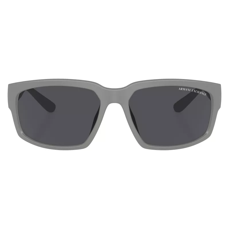 Óculos de sol de homem Armani Exchange AX4142SU81808 preto mate cinzento escuro retangulares