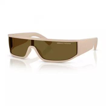 Armani Exchange AX4153SU83617 Óculos de sol unissexo - Armação preta, lentes cinzentas, Shield/Mask, 140 mm de largura da lente