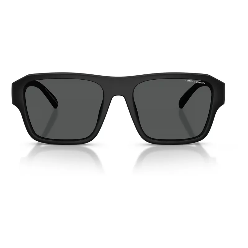 Óculos de sol retangulares de homem Armani Exchange AX4154SU83737 - armação de propionato preta, lentes de policarbonato cinzentas, proteção UV400