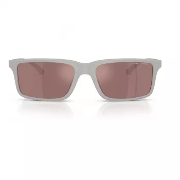 Óculos de sol retangulares de homem Armani Exchange AX4157SU83786 - armação preta mate lentes cinzentas