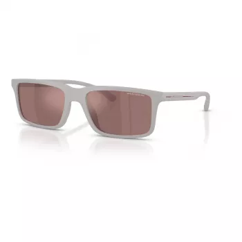 Óculos de sol retangulares de homem Armani Exchange AX4157SU83786 - armação preta mate lentes cinzentas