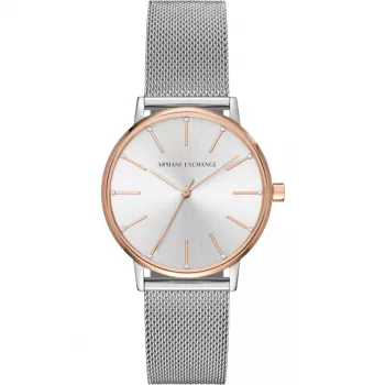 Relógio de quartzo analógico de mulher ARMANI EXCHANGE AX5537 36 mm prateado aço inoxidável