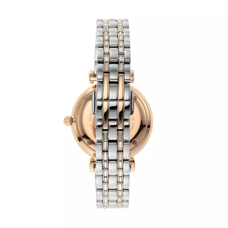 Relógio ARMANI Gianni T-Bar para mulher AR11293 – 32mm aço inoxidável quartzo mostrador prateado
