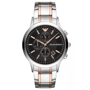 Relógio cronógrafo de homem Armani Man AR11165, 43mm aço inoxidável mostrador preto