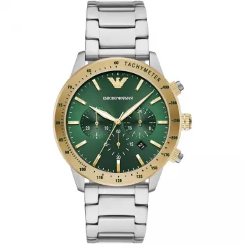 Relógio cronógrafo de quartzo Armani Man AR11454 homem 43mm mostrador preto bracelete de pele