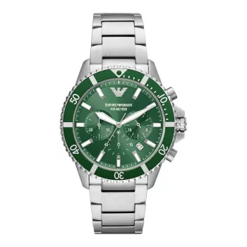 Relógio Armani Man AR11500 homem analógico quartzo cronógrafo 43mm mostrador preto bracelete de pele
