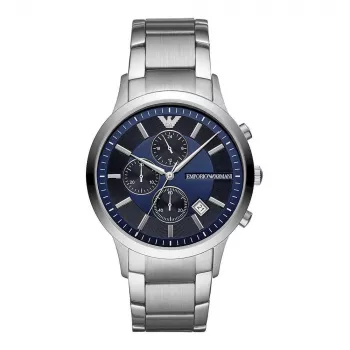 Cronógrafo de homem Armani AR11164, 43 mm, aço inoxidável, mostrador preto