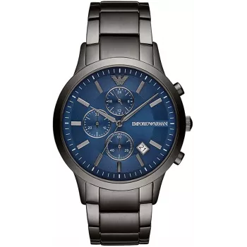Relógio de pulso cronógrafo de homem Armani AR11215 aço inoxidável 43mm mostrador preto