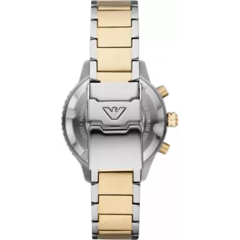 Armani Relógio para homem AR11361 42mm aço inoxidável malha mostrador preto cronógrafo