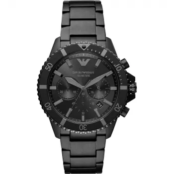 Cronógrafo de homem ARMANI AR11363 relógio de aço inoxidável 43mm mostrador preto
