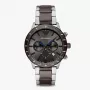 Relógio Armani para homem Luigi cronógrafo mostrador preto bracelete de pele AR11391 (43mm)