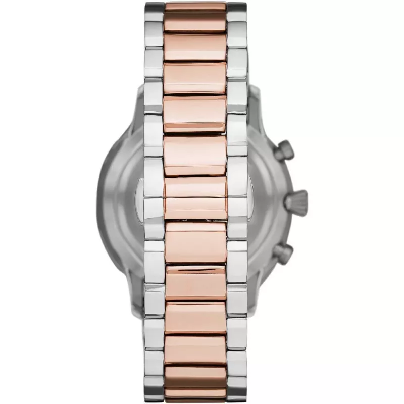 Relógio Armani Luigi homem quartzo AR11209 43mm aço inoxidável mostrador preto